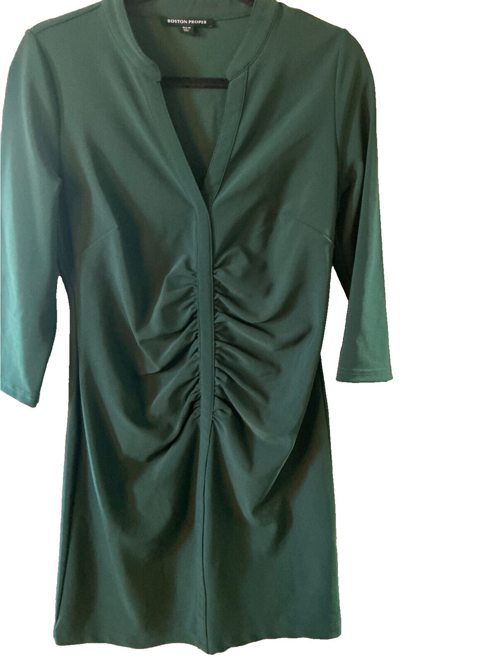 Boston proper elegant green ruched short dress